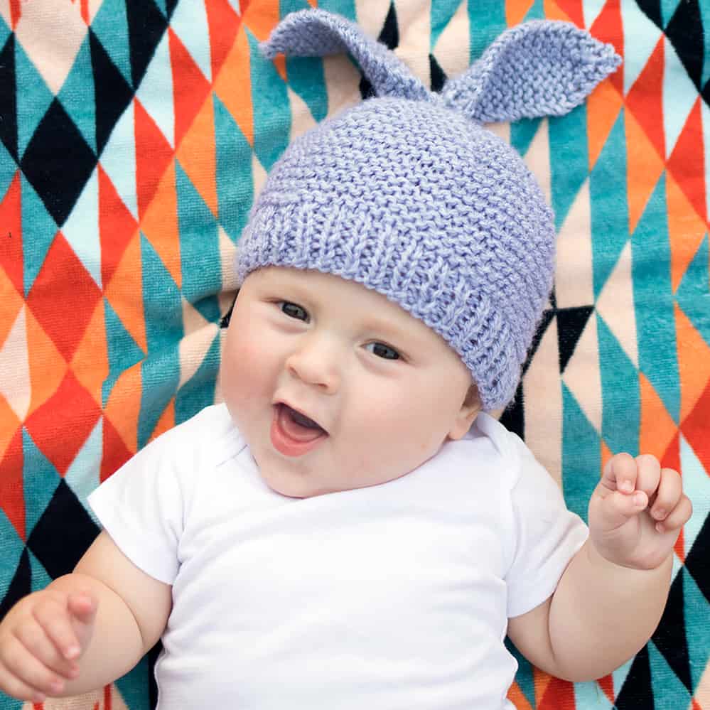 Flat Knit Baby Bunny Hat