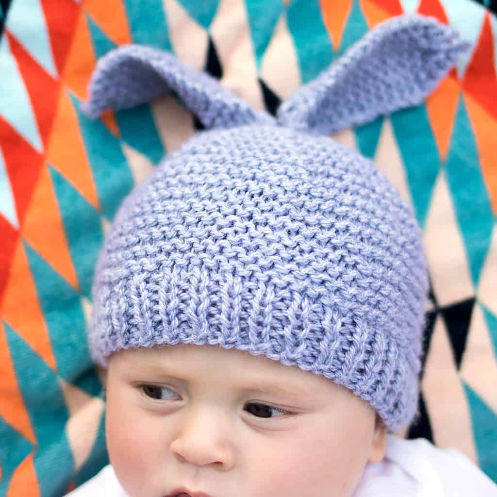 Flat Knit Baby Bunny Hat by blogger Gina Michele