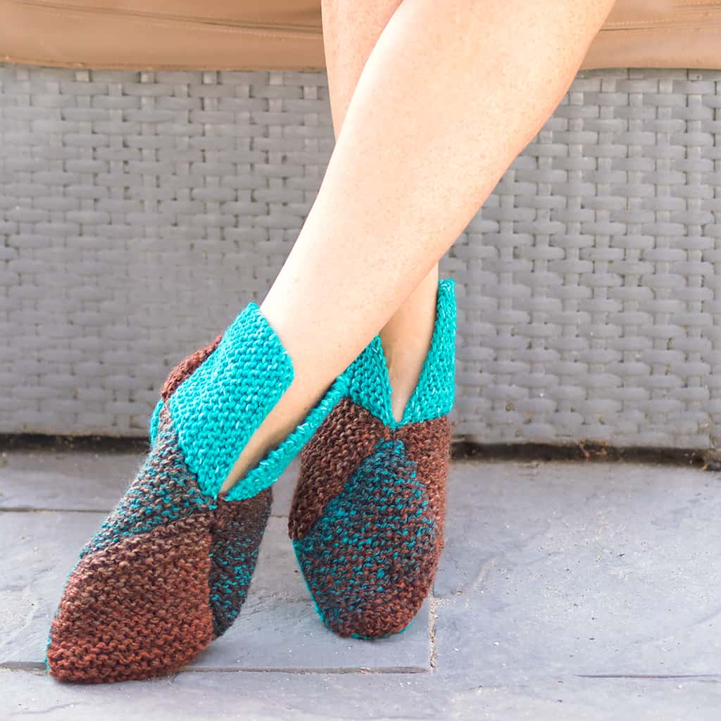 Origami Slippers Knitting Pattern - Gina Michele