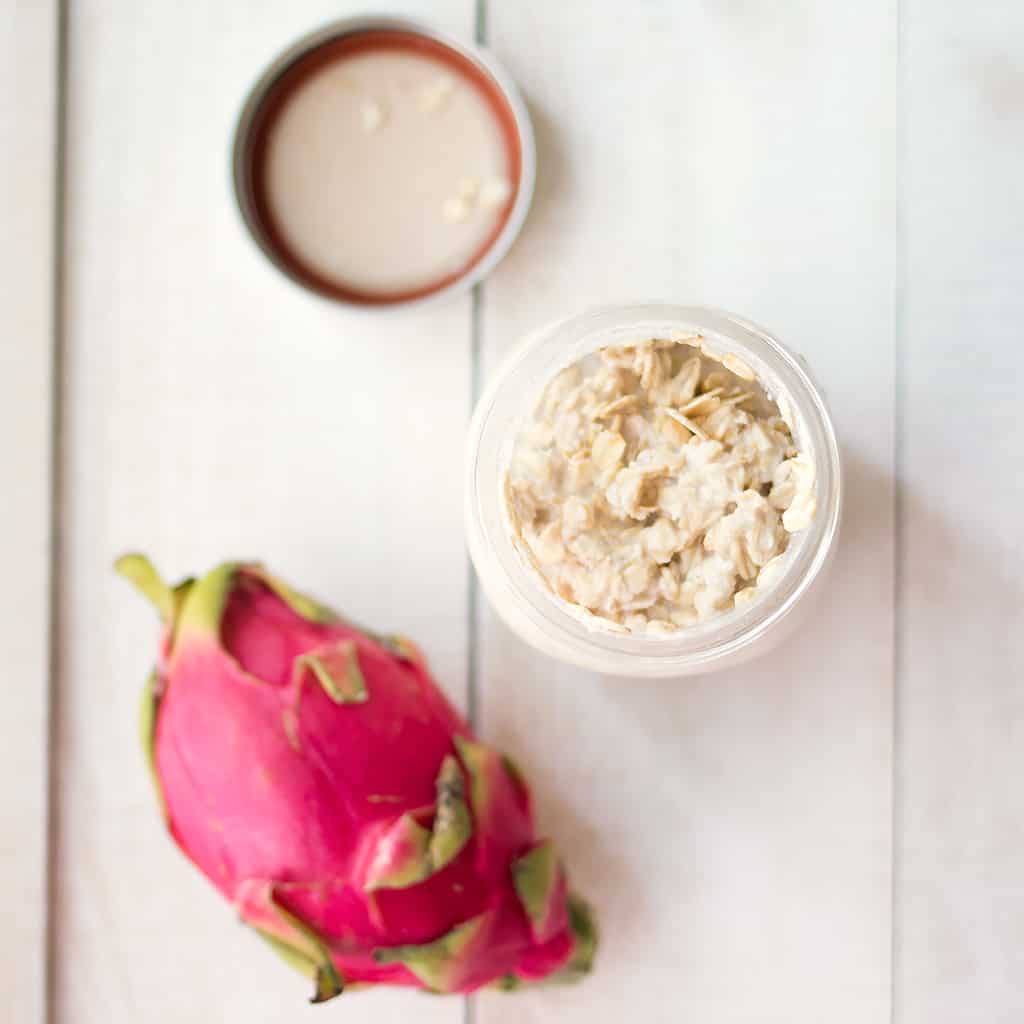 Dragon Fruit Overnight Oats with Chia Seeds