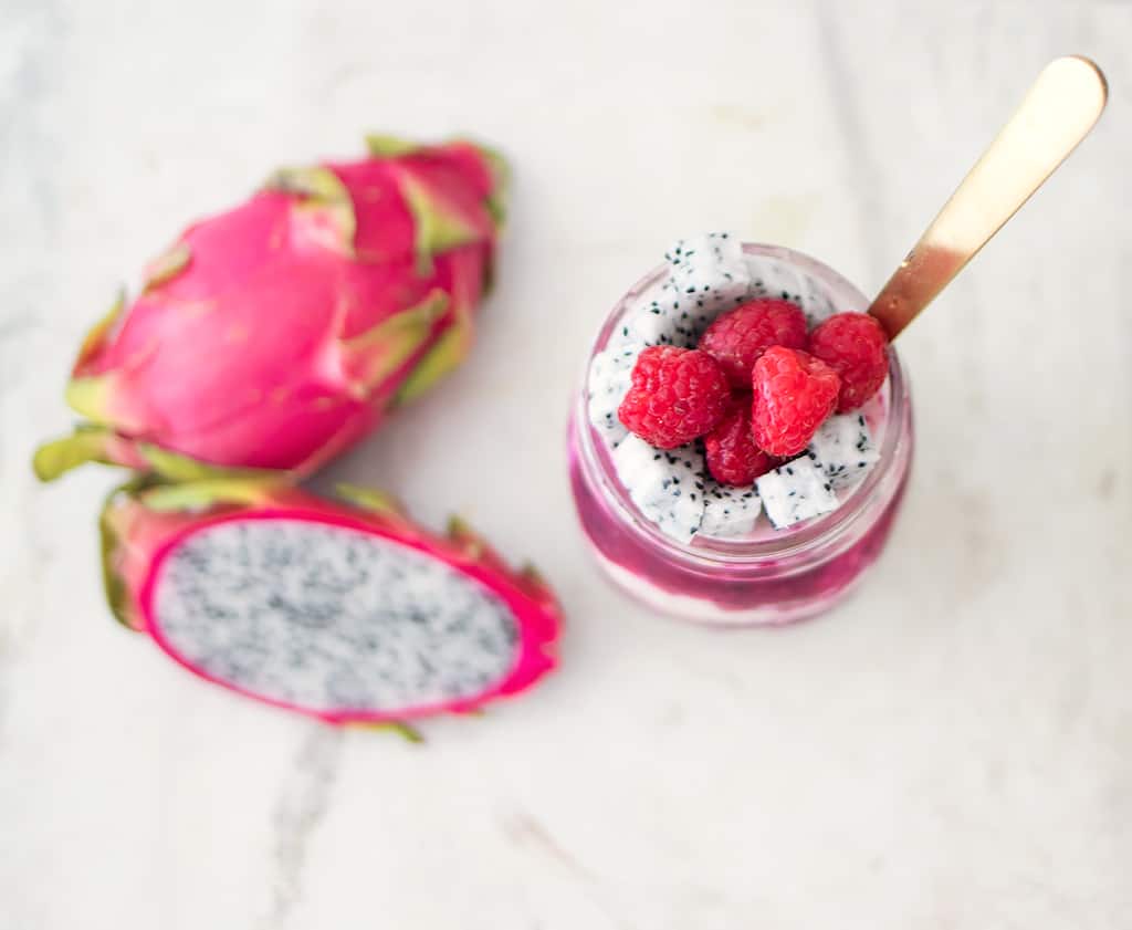 Dragon Fruit Overnight Oats with Chia Seeds