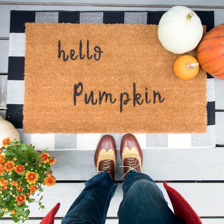 How to Make a Stenciled Doormat- Without a Cricut