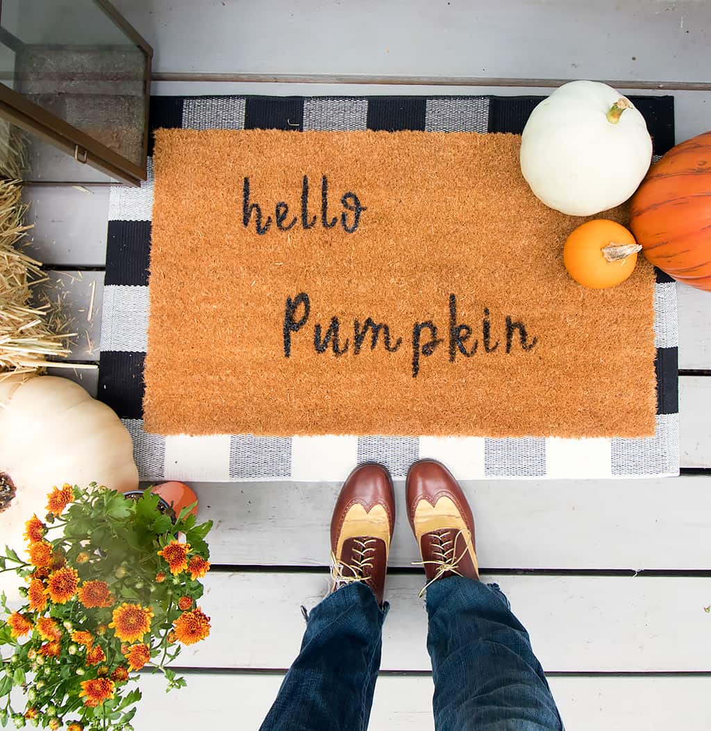 How to Make a Stenciled Doormat without a Cricut Machine