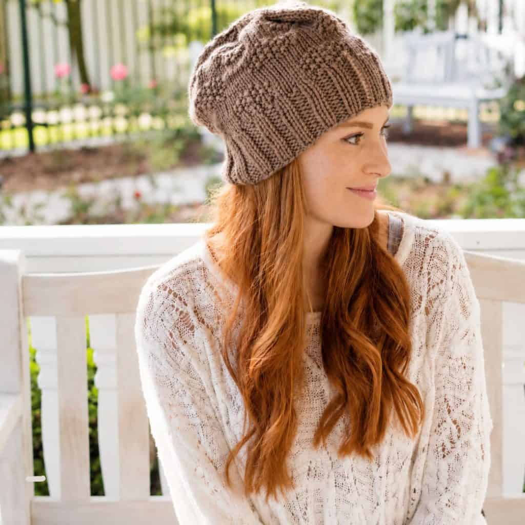 Textured Slouch Hat Knitting Pattern (Easy Beginner-Friendly Knit)