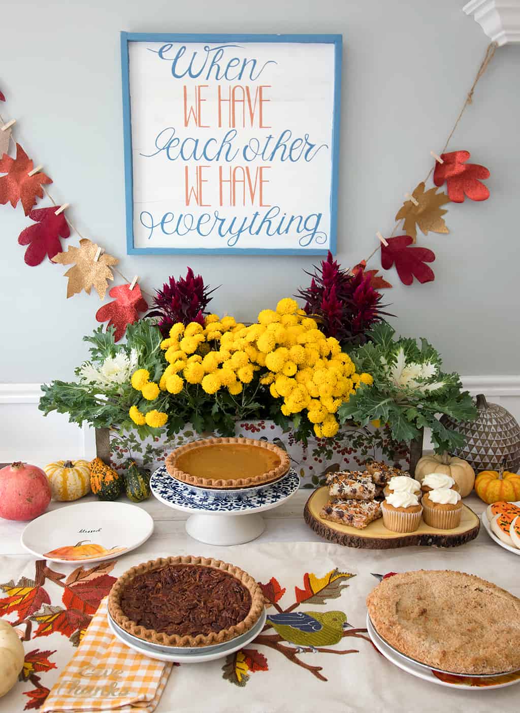 Thanksgiving Dessert Table and DIY Decoupage Centerpiece