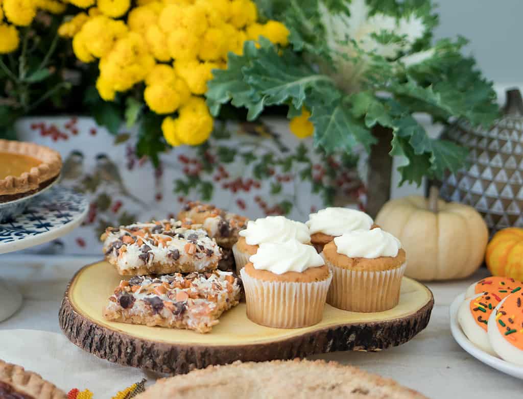 Thanksgiving Dessert Table and DIY Decoupage Centerpiece