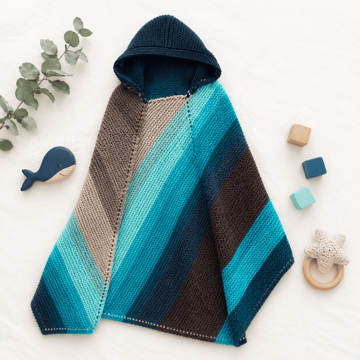 Easy Hooded Baby Blanket Knitting Pattern (Soft, Lightweight + Beginner-Friendly)
