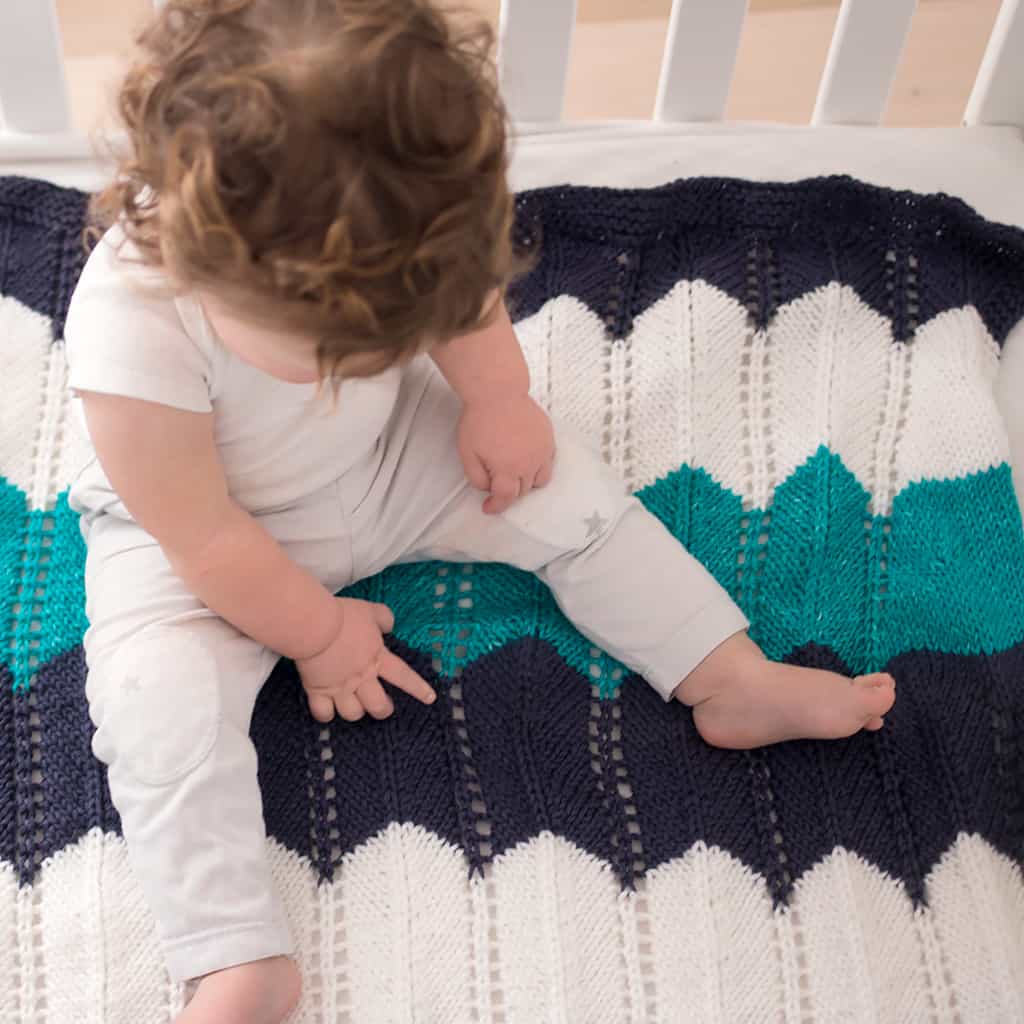 Waves Baby Blanket Knitting Pattern