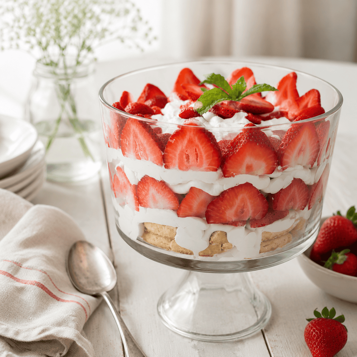 Vegan Gluten Free Strawberry Shortcake Trifle (Easy Layered Summer Dessert)