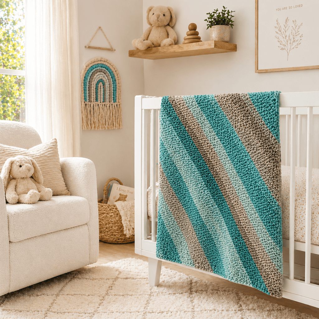 Easy Scrap Yarn Baby Blanket Knitting Pattern (Beginner-Friendly + Perfect Stash Buster)