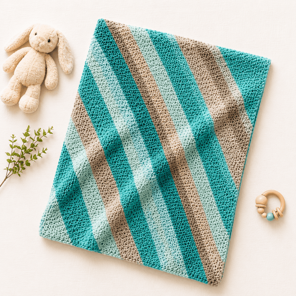 Easy Scrap Yarn Baby Blanket Knitting Pattern (Beginner-Friendly + Perfect Stash Buster)