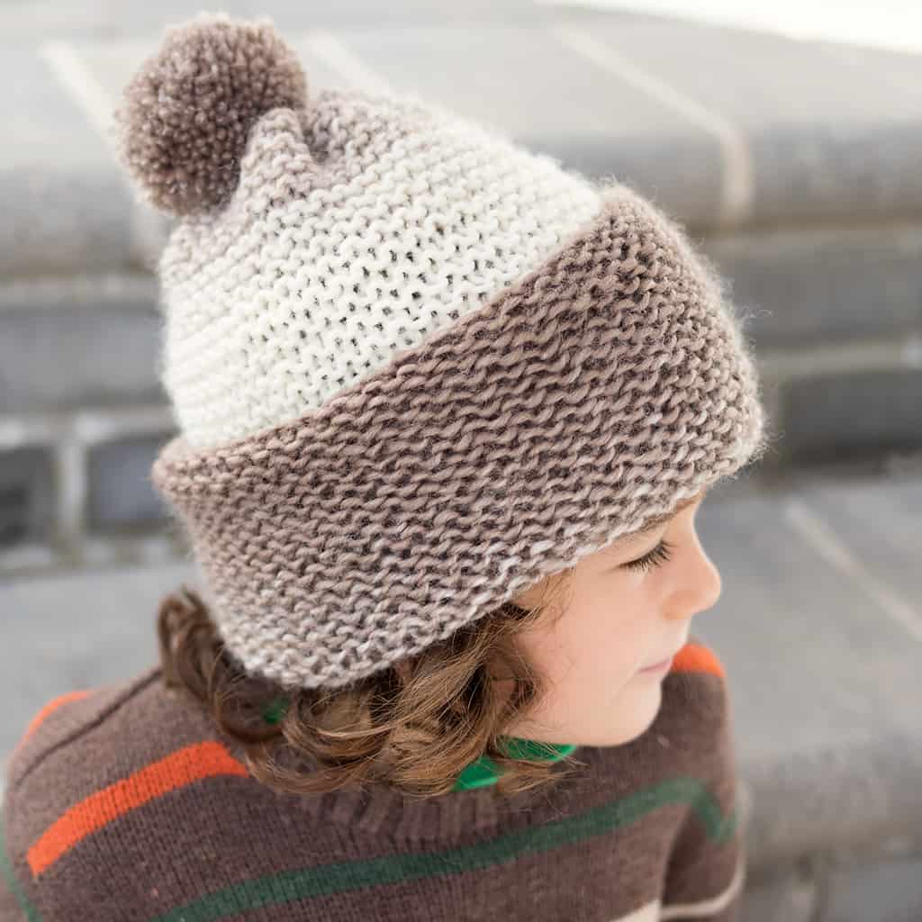 Easiest Flat Knit Kids Garter Stitch Hat