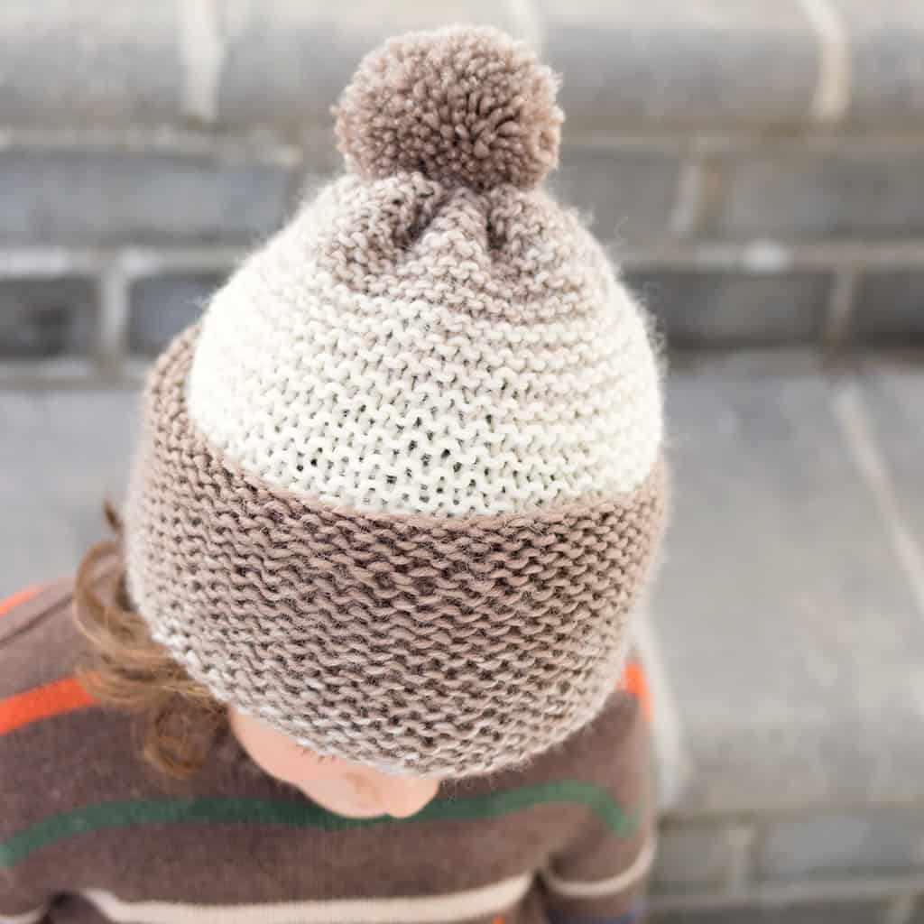 Easiest Flat Knit Kids Garter Stitch Hat