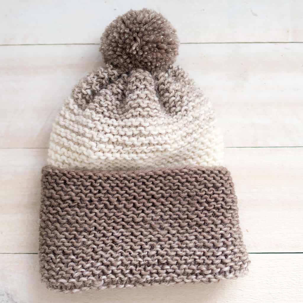 Easiest Flat Knit Kids Garter Stitch Hat