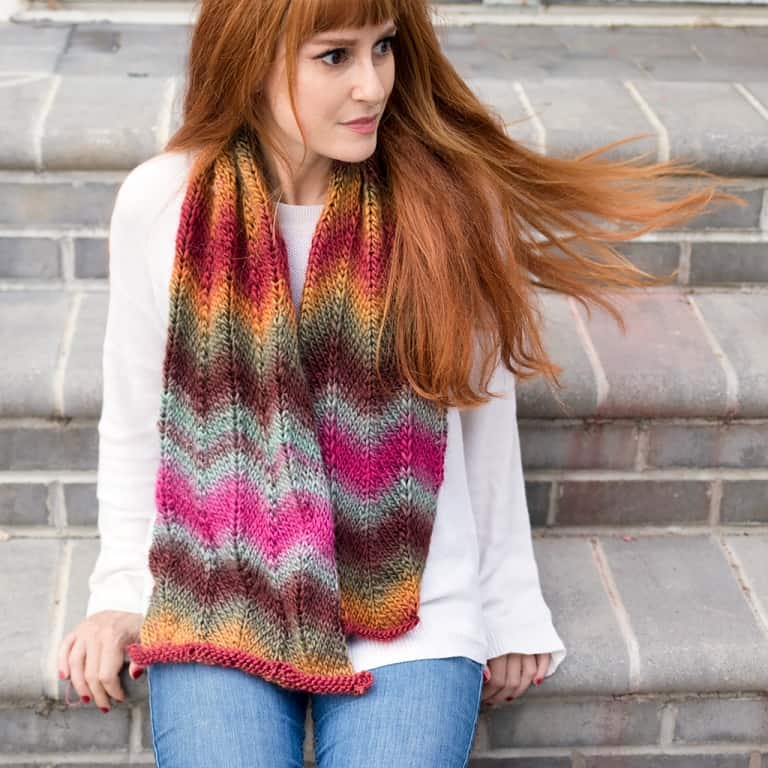 Easy Chevron Knit Scarf