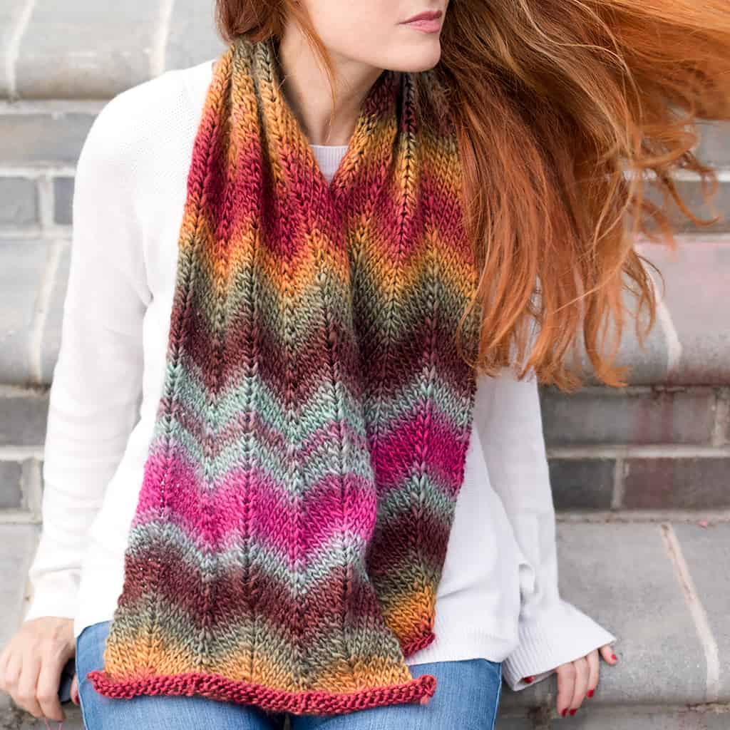 Easy Chevron Knit Scarf