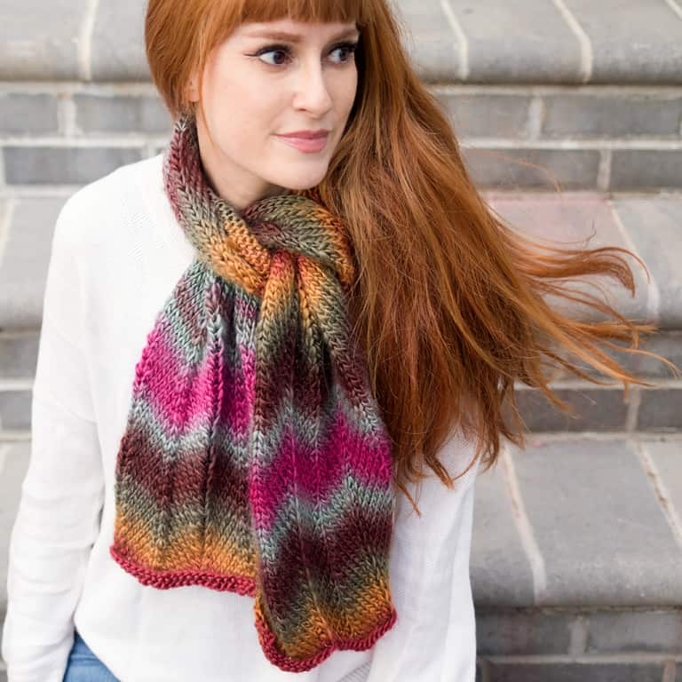 Easy Chevron Knit Scarf