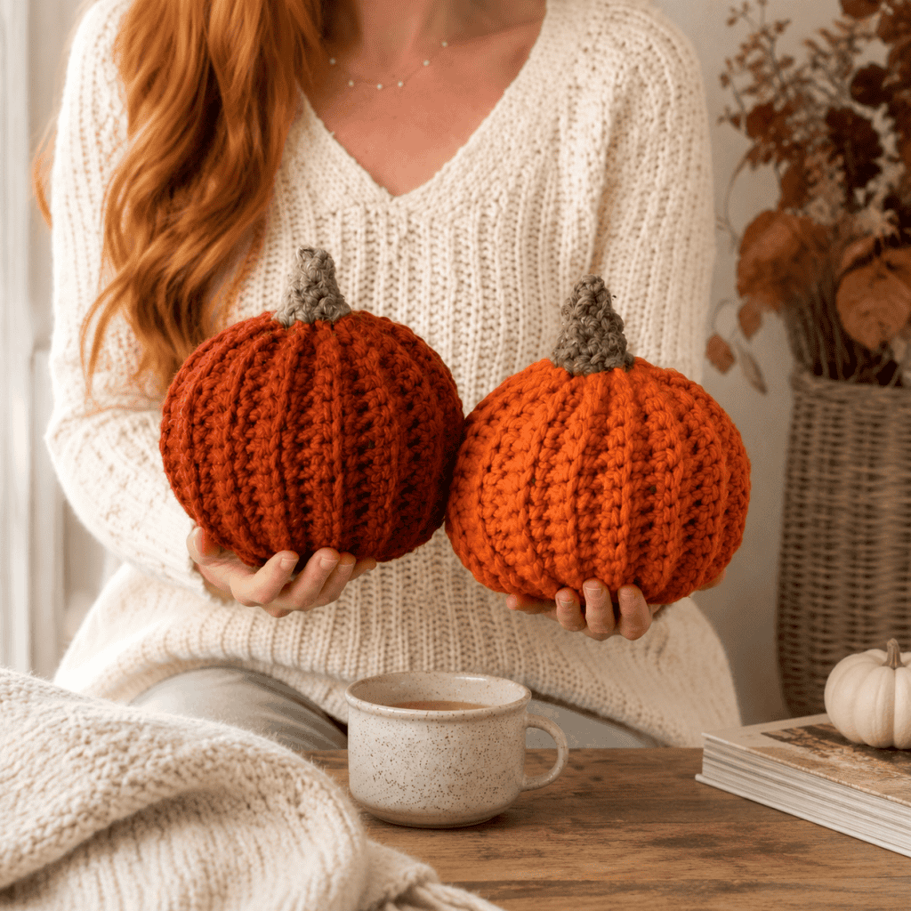 Easy Large Crochet Pumpkin Pattern (Beginner-Friendly Fall Decor)