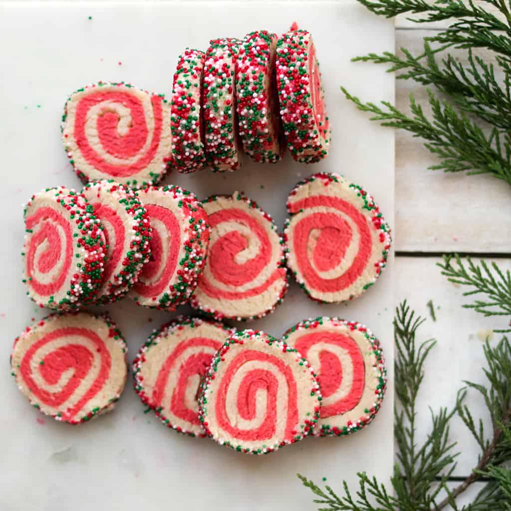 Festive Vegan Christmas Pinwheel Cookies