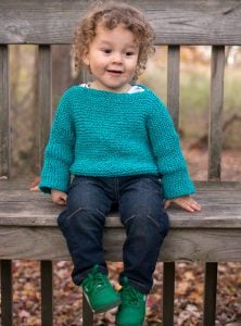 One Piece Garter Stitch Baby Sweater