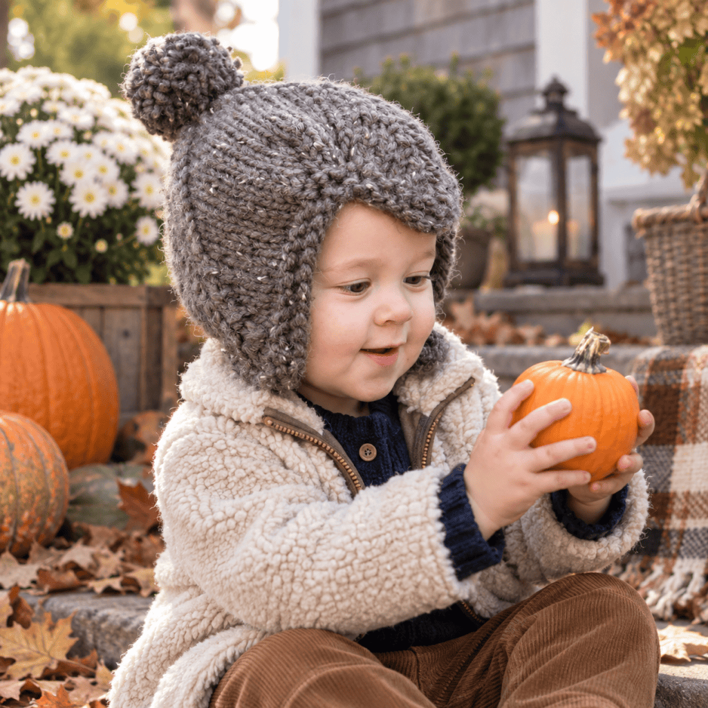 Super Bulky Toddler Ear Flap Hat Knitting Pattern (Knit Flat)
