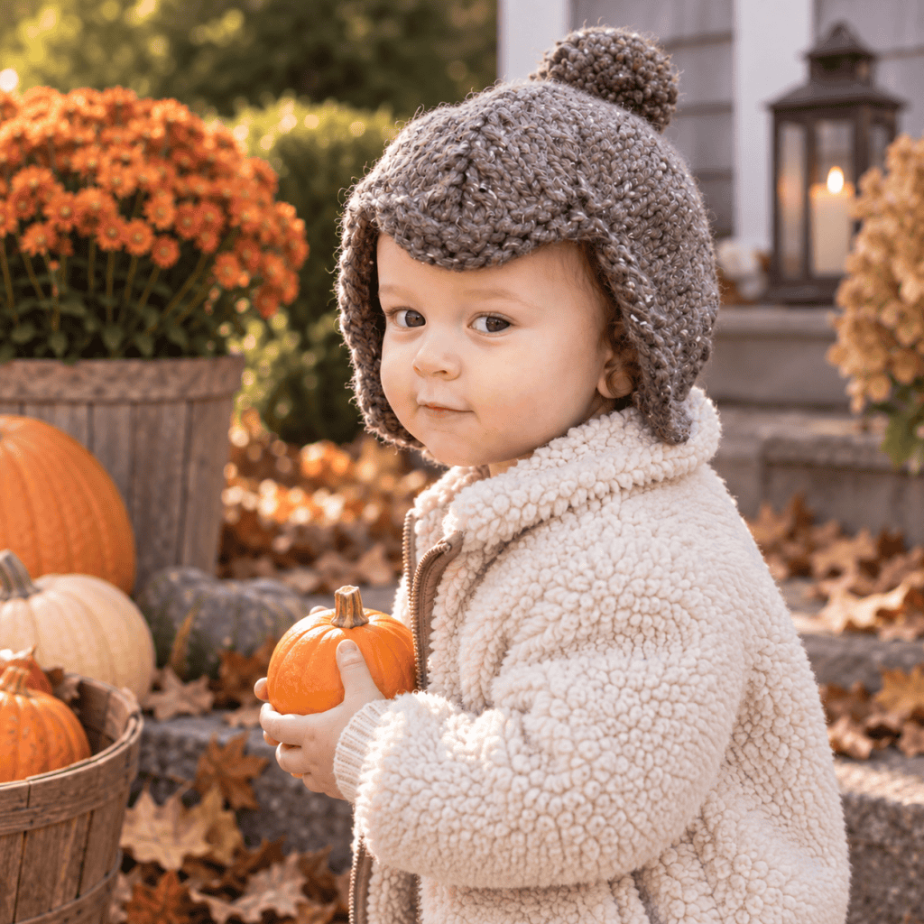 Super Bulky Toddler Ear Flap Hat Knitting Pattern (Knit Flat)