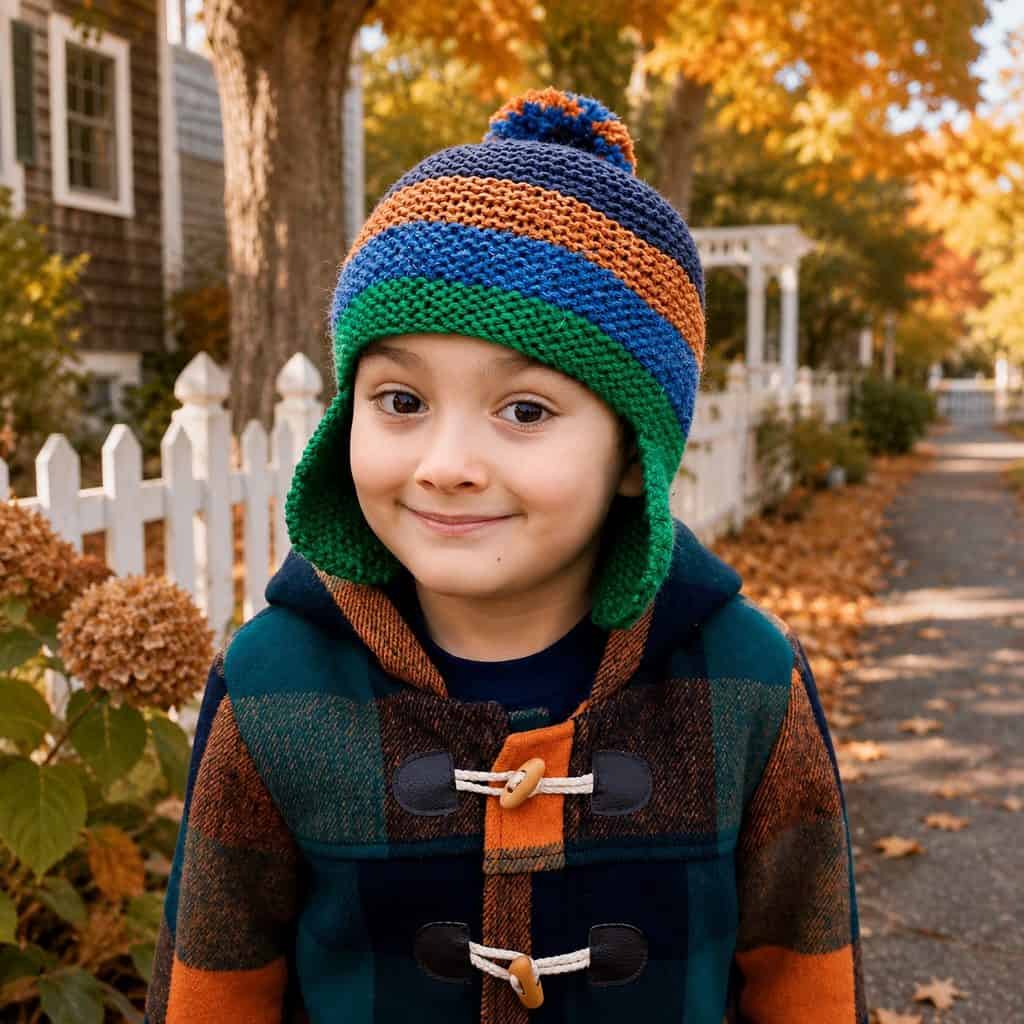 Scrap Yarn Flat Knit Hat for Kids: Easy Free Knitting Pattern