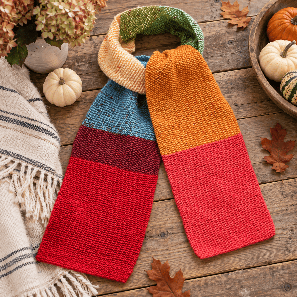 Easy Gradient Scarf Knitting Pattern (Beginner-Friendly & Cozy)