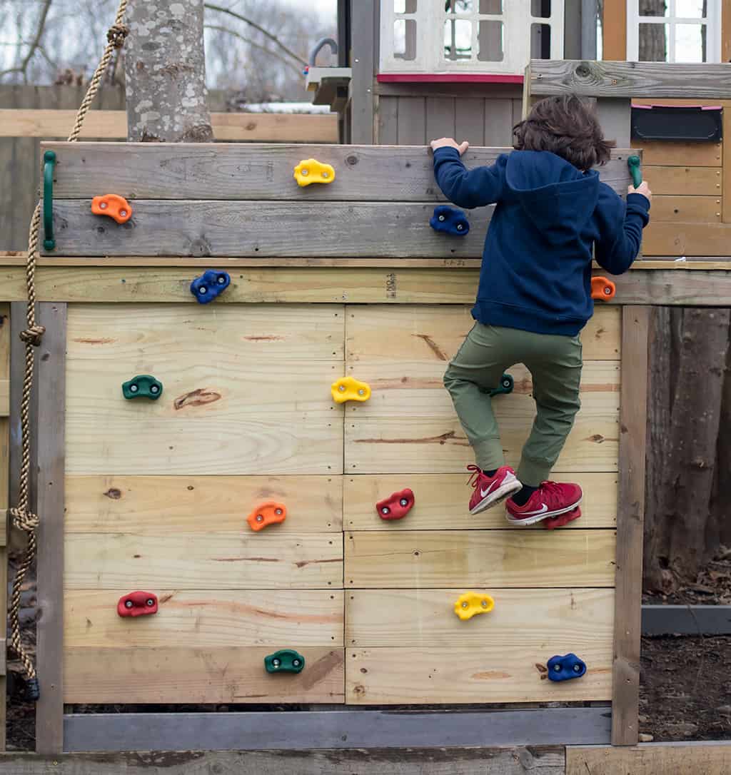 Easy DIY Kids Climbing Wall for a Treehouse