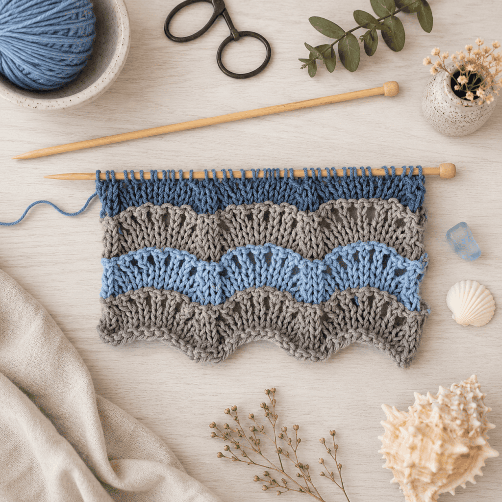 Easy Scallop Stitch Knitting Pattern (Beginner-Friendly Textured Stitch Tutorial)