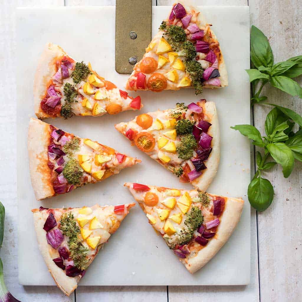 Delicious Vegan Rainbow Pizza