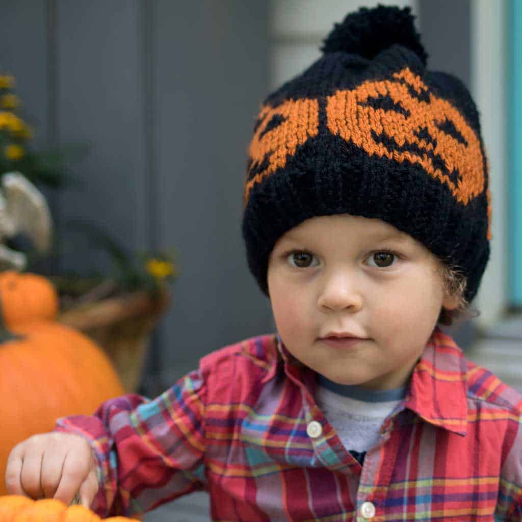 Kids Colorwork Pumpkin Hat Knitting Pattern