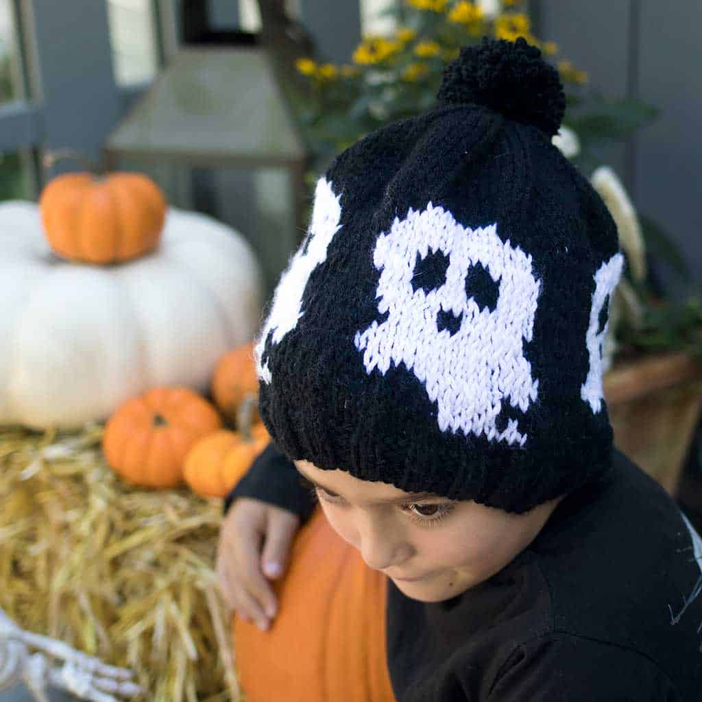 Kids Ghost Hat Knitting Pattern