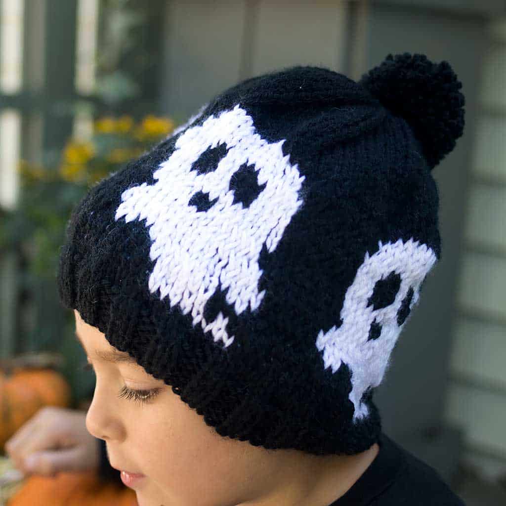 Kids Ghost Hat Knitting Pattern