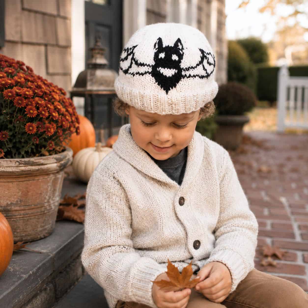 Toddler Bat Hat Knitting Pattern: Easy Halloween Colorwork Hat