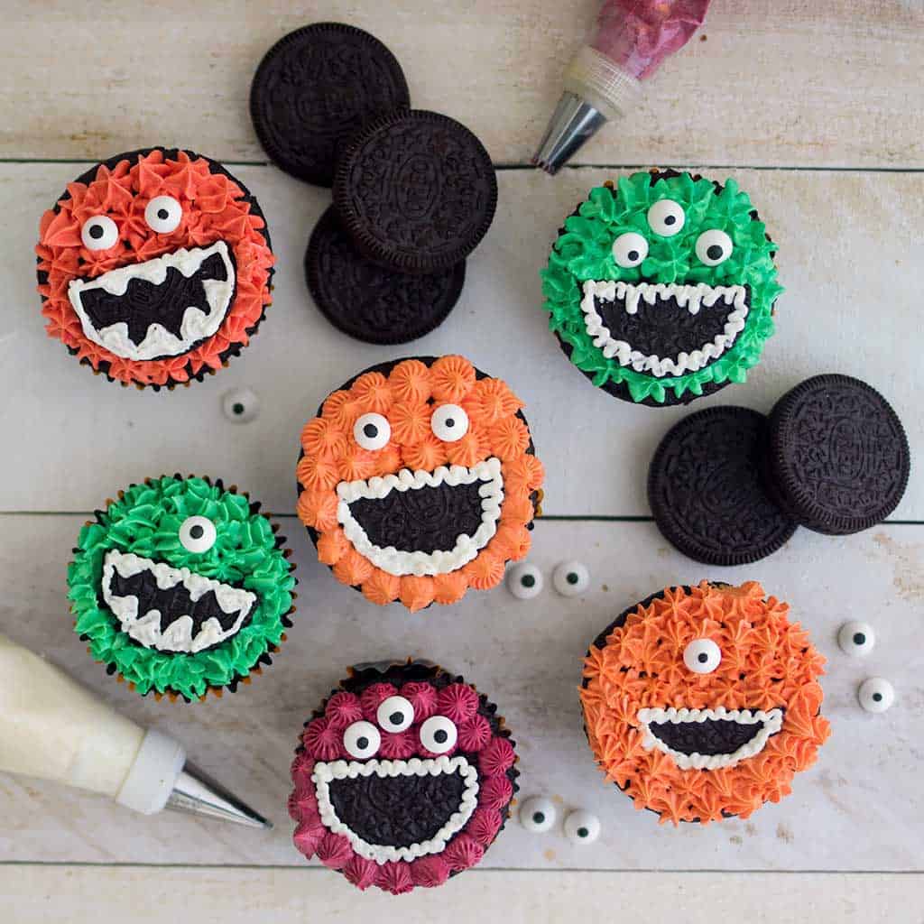 Vegan Monster Halloween Cupcakes