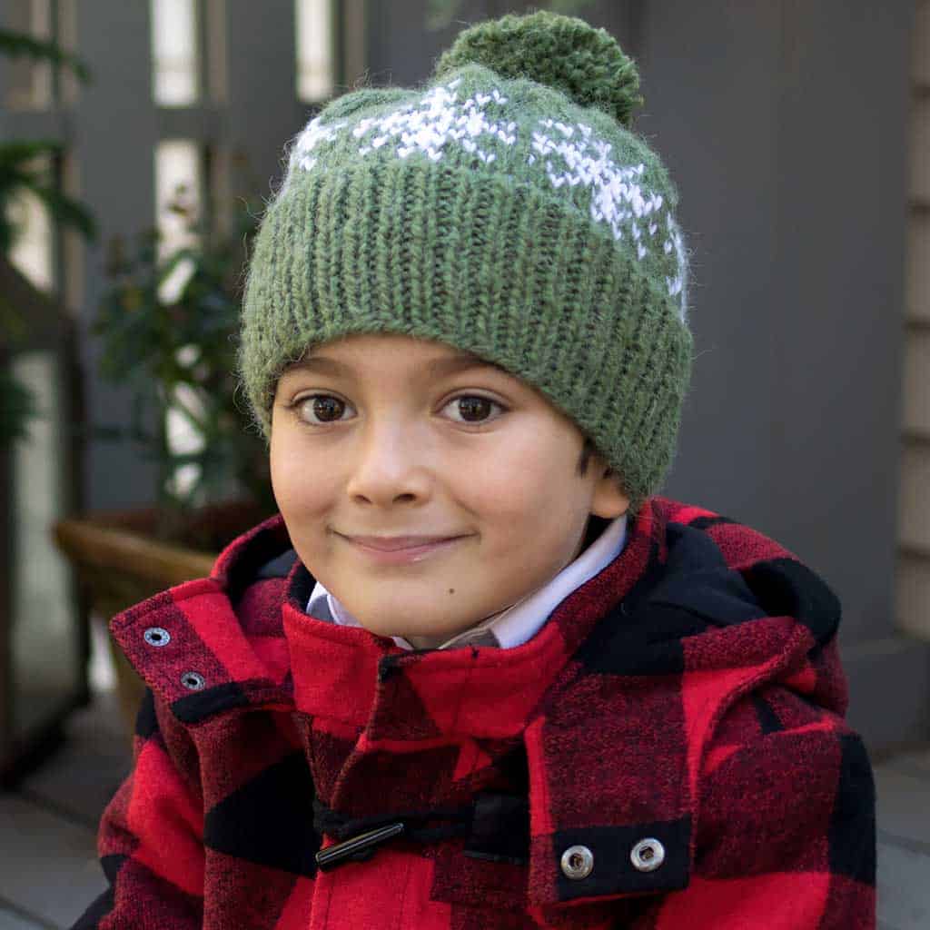 Beginner Snowflake Hat Knitting Pattern