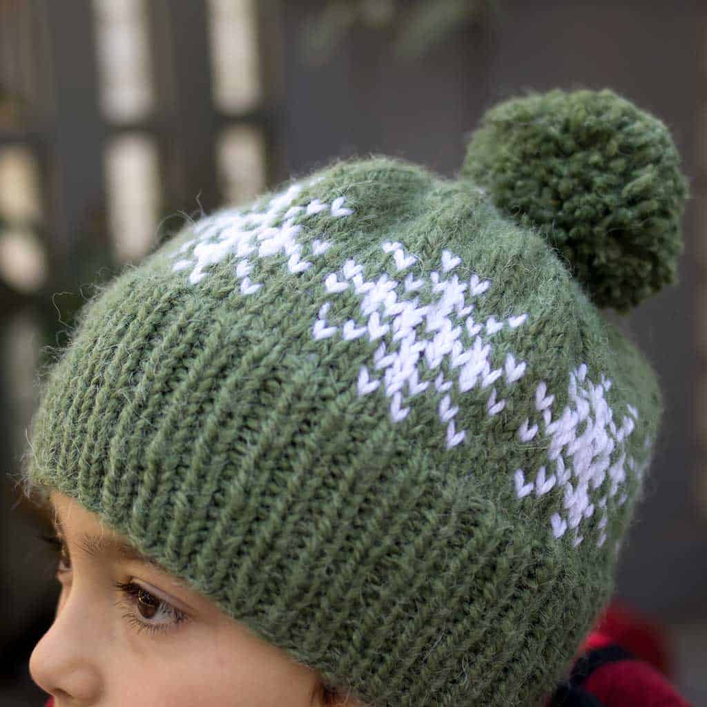 Beginner Snowflake Hat Knitting Pattern 