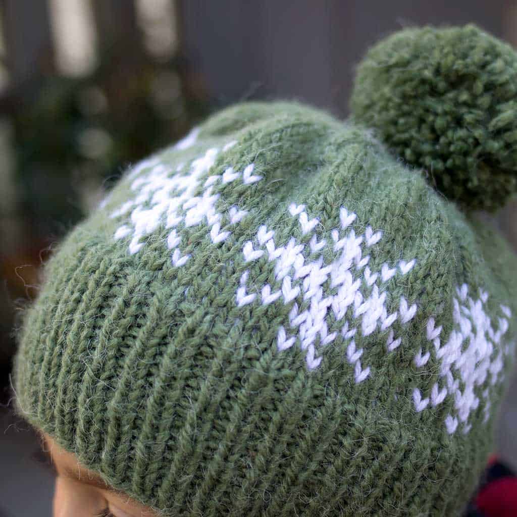 Beginner Snowflake Hat Knitting Pattern