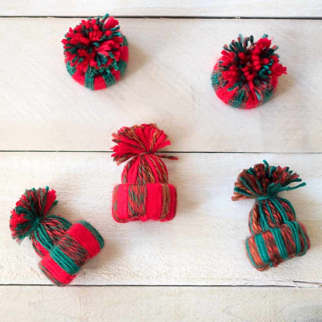 How to Make Mini Yarn Hat Ornaments