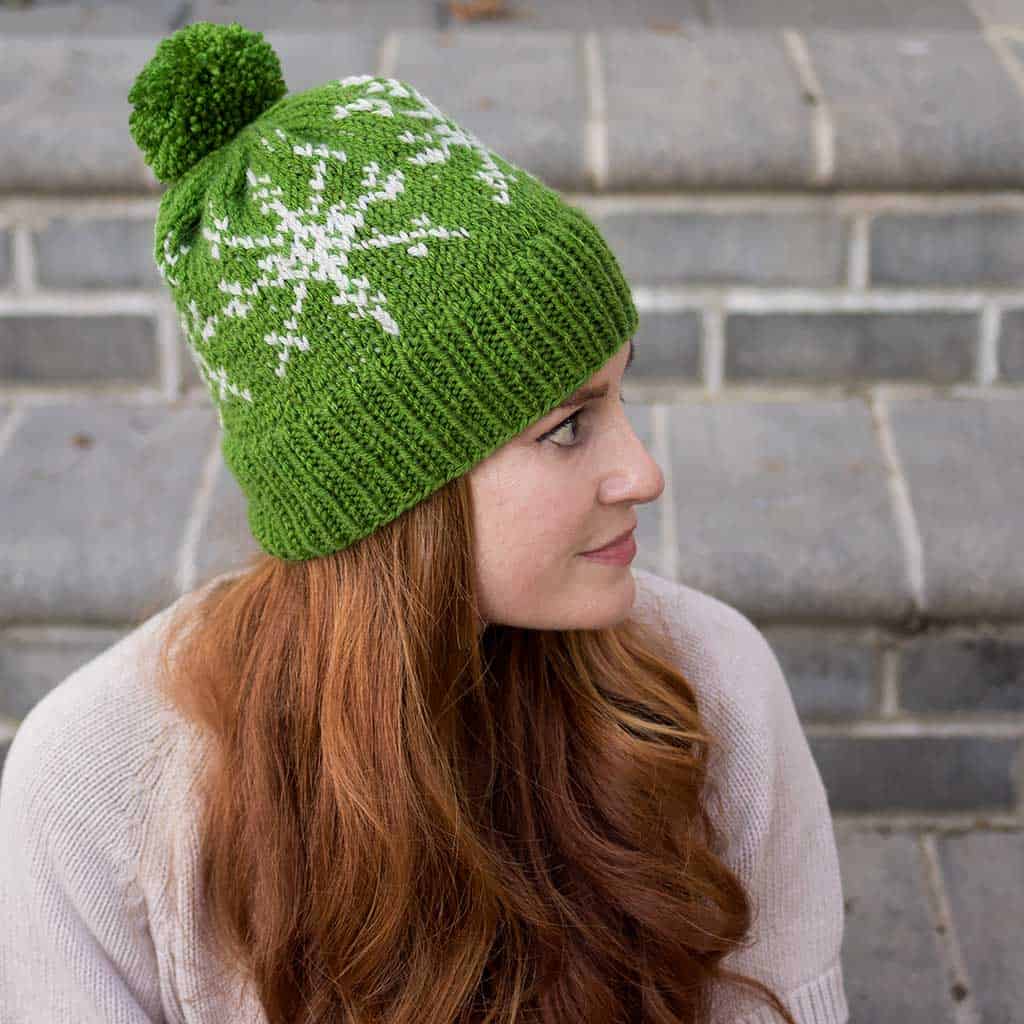 Womens Easy Snowflake Hat Knitting Pattern
