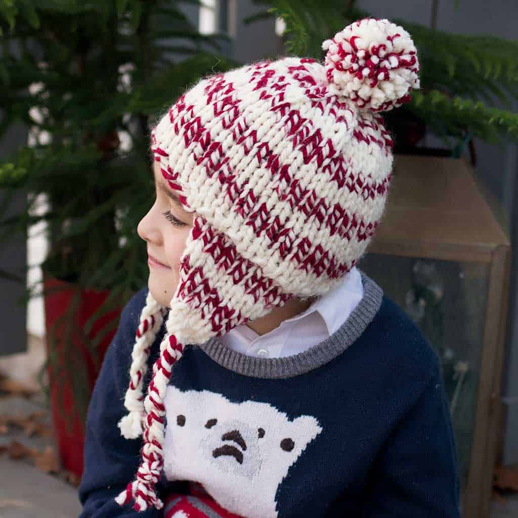 Kids Ear Flap Hat Knitting Pattern