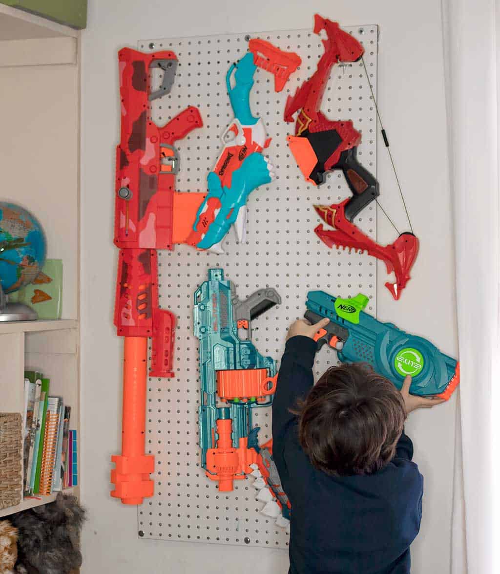 Diy nerf hot sale gun rack