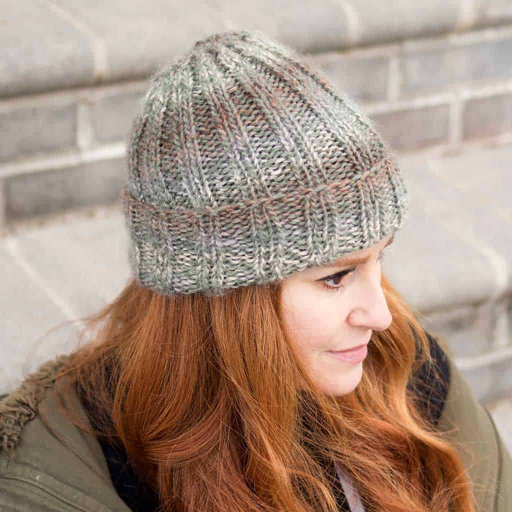 Flat Knit Hat Free Knitting Pattern perfect for beginners