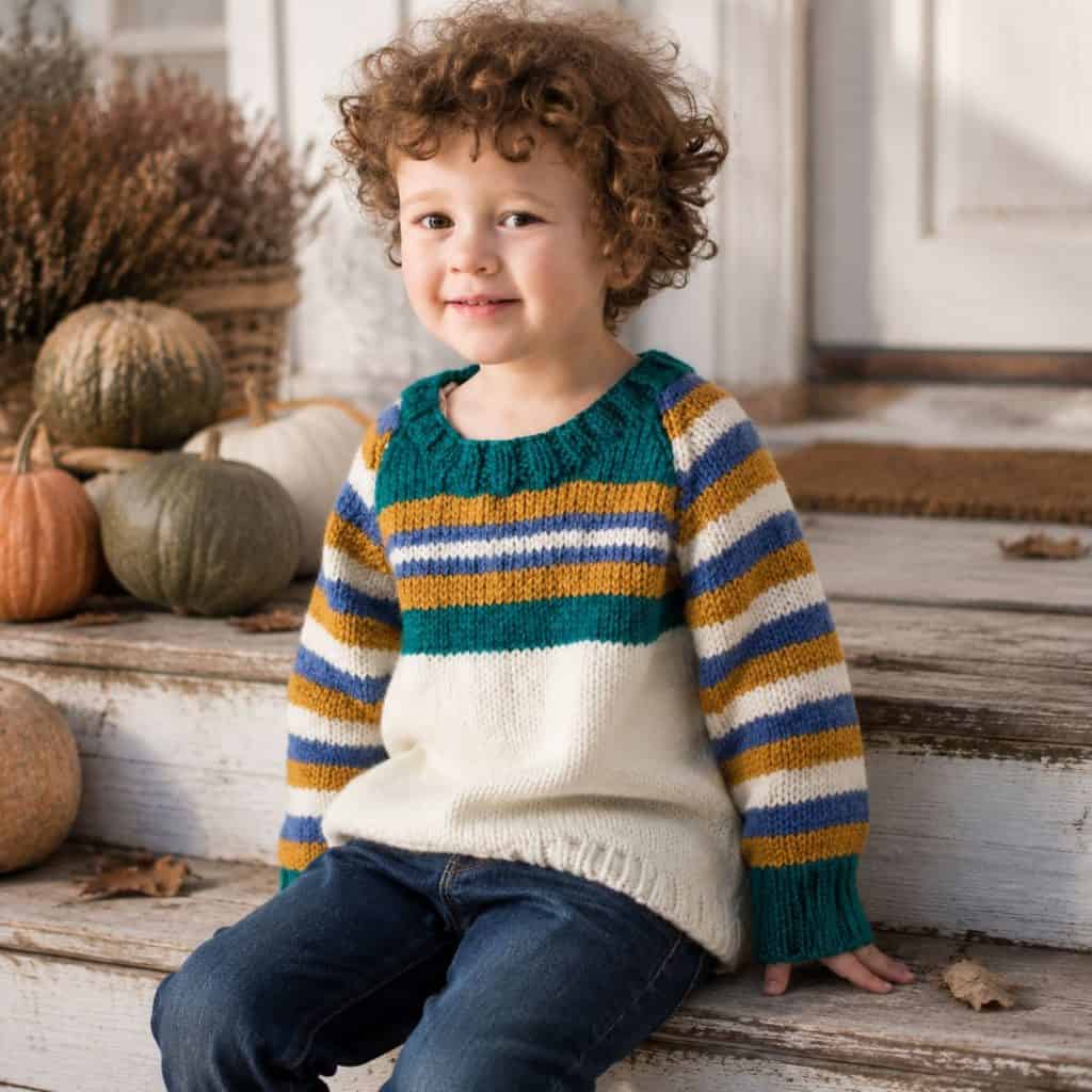 Easy Kids Raglan Sleeve Sweater Knitting Pattern (Beginner-Friendly Pullover)