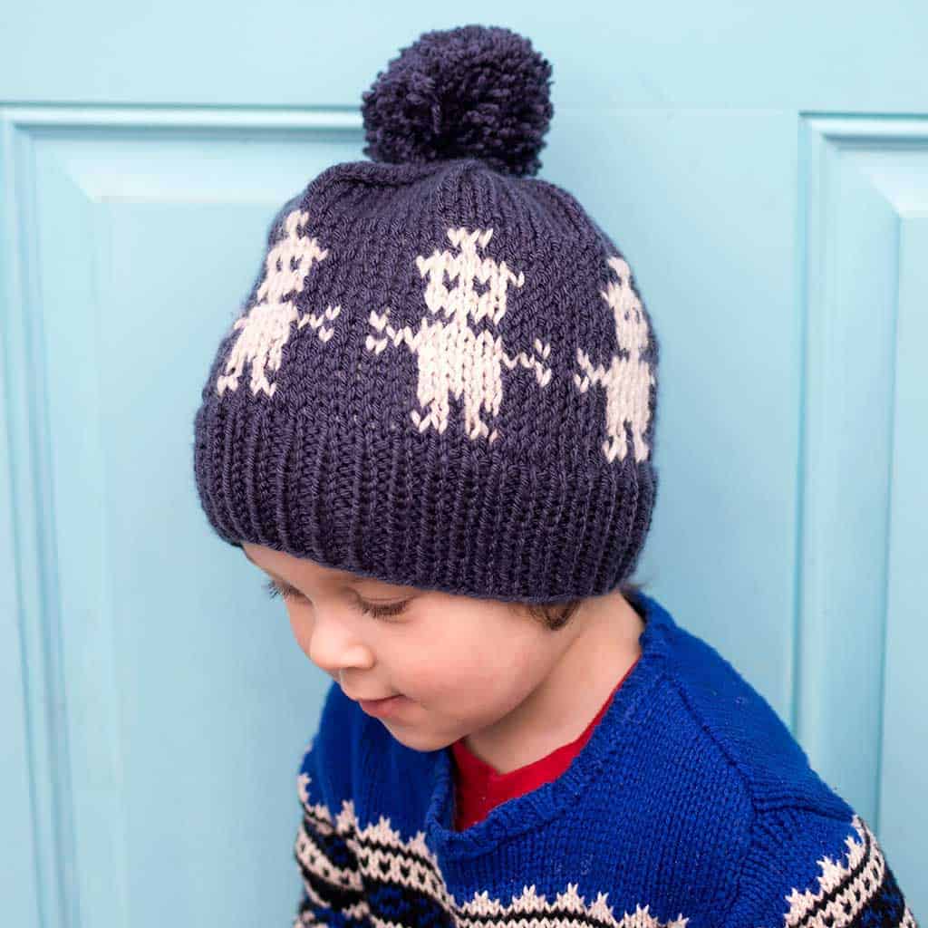 Scrap Yarn Flat Knit Hat for Kids 