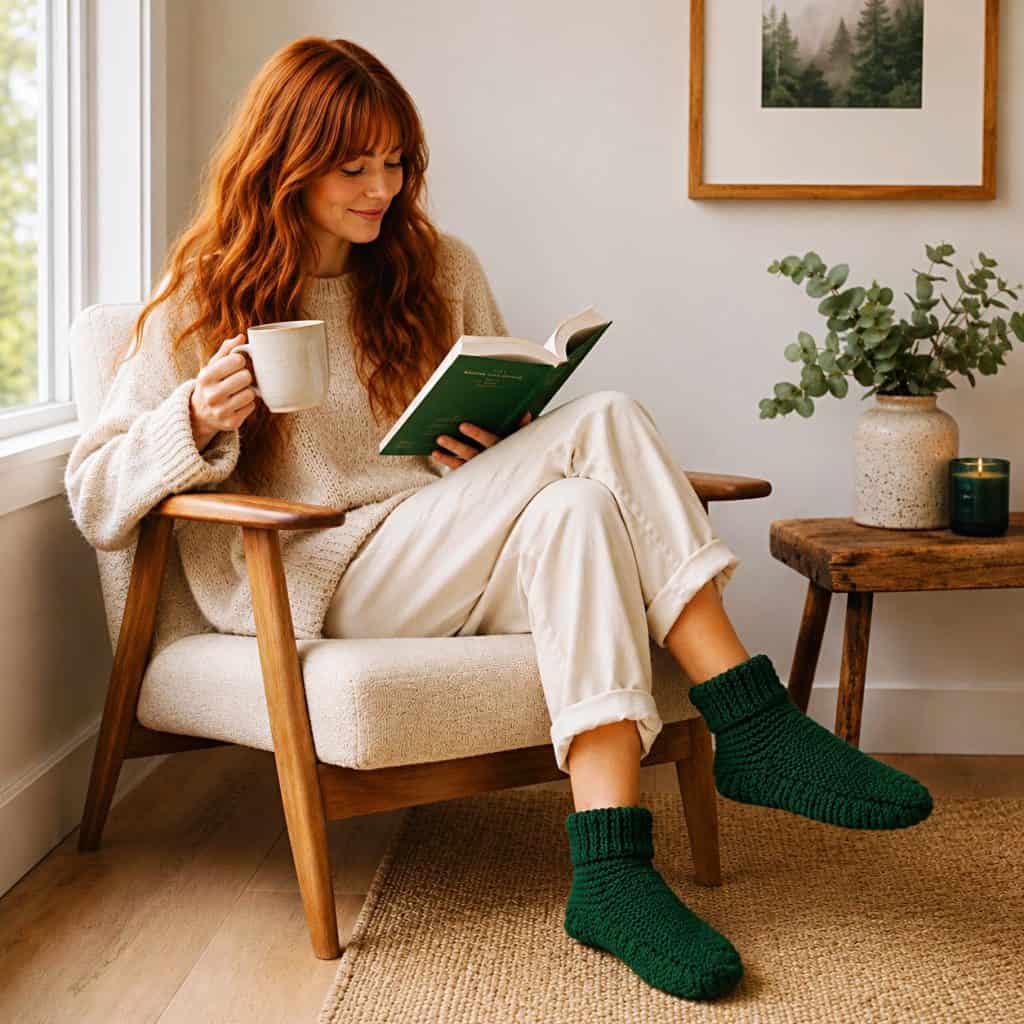 Easy Straight Needle Slippers Knitting Pattern (Beginner-Friendly & Cozy)