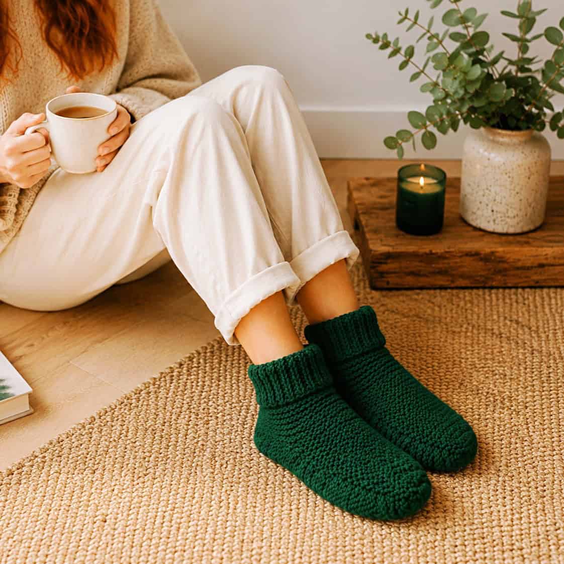 Easy Straight Needle Slippers Knitting Pattern (Beginner-Friendly & Cozy)