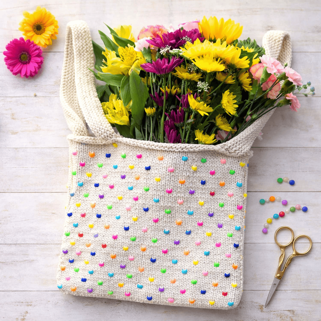 Easy Beaded Tote Knitting Pattern (Beginner-Friendly Bag You’ll Actually Use)