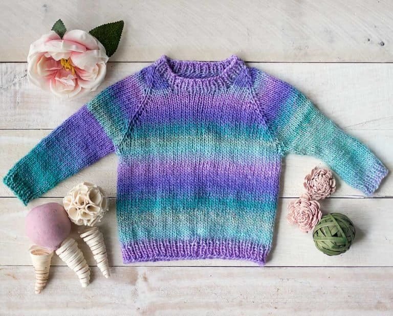 Beginner Top Down Baby Sweater Knitting Pattern